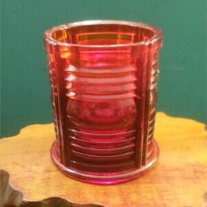 Duncan & Miller Nautical Port Light Ruby Red Cigarette Jar EAPG 3.5" Tall 3" Dia